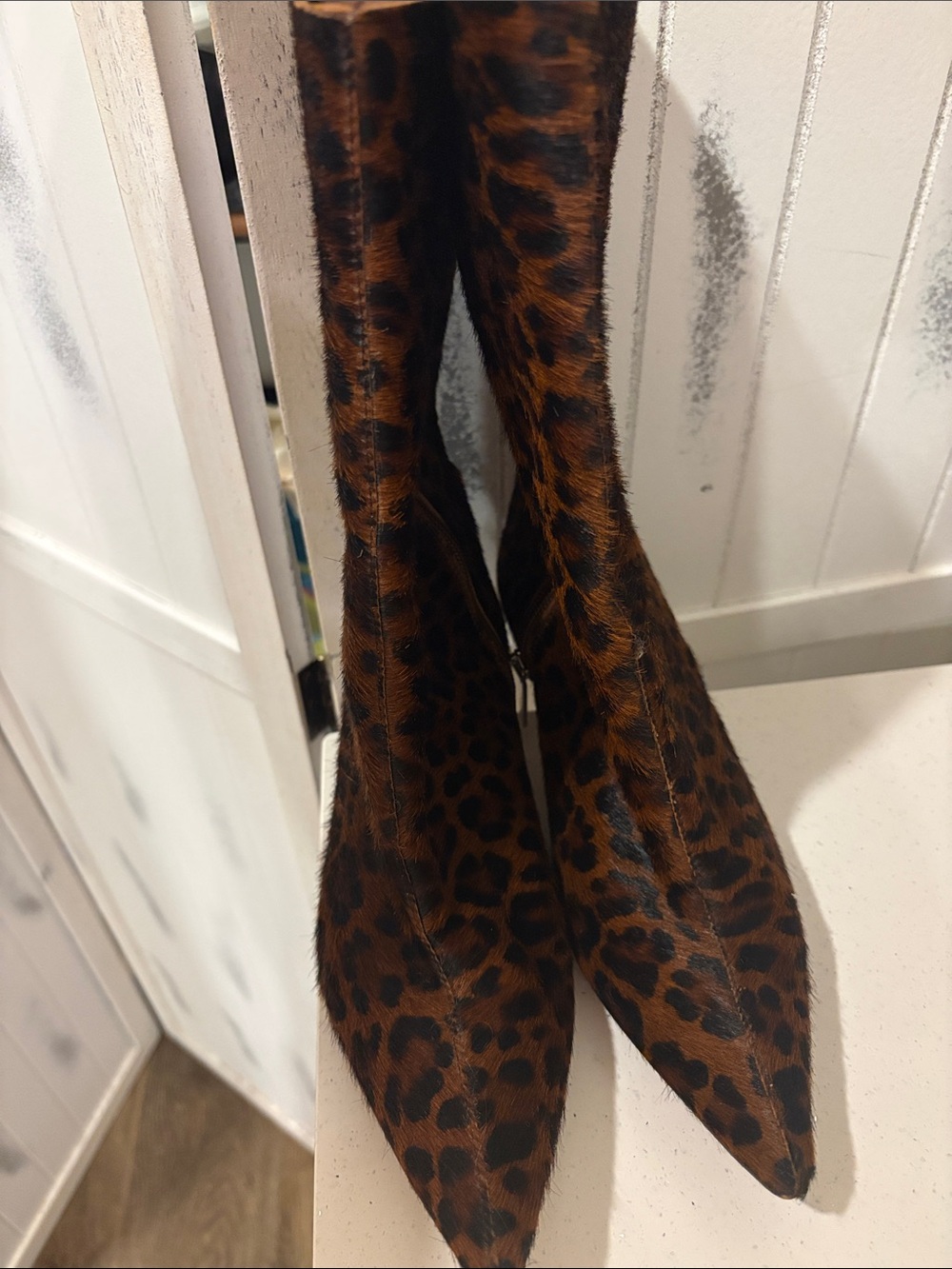 Zara Brown and Black Leopard-Print Pointed Flats